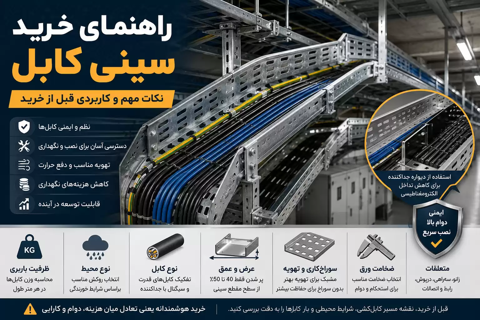 راهنمای خرید سینی کابل