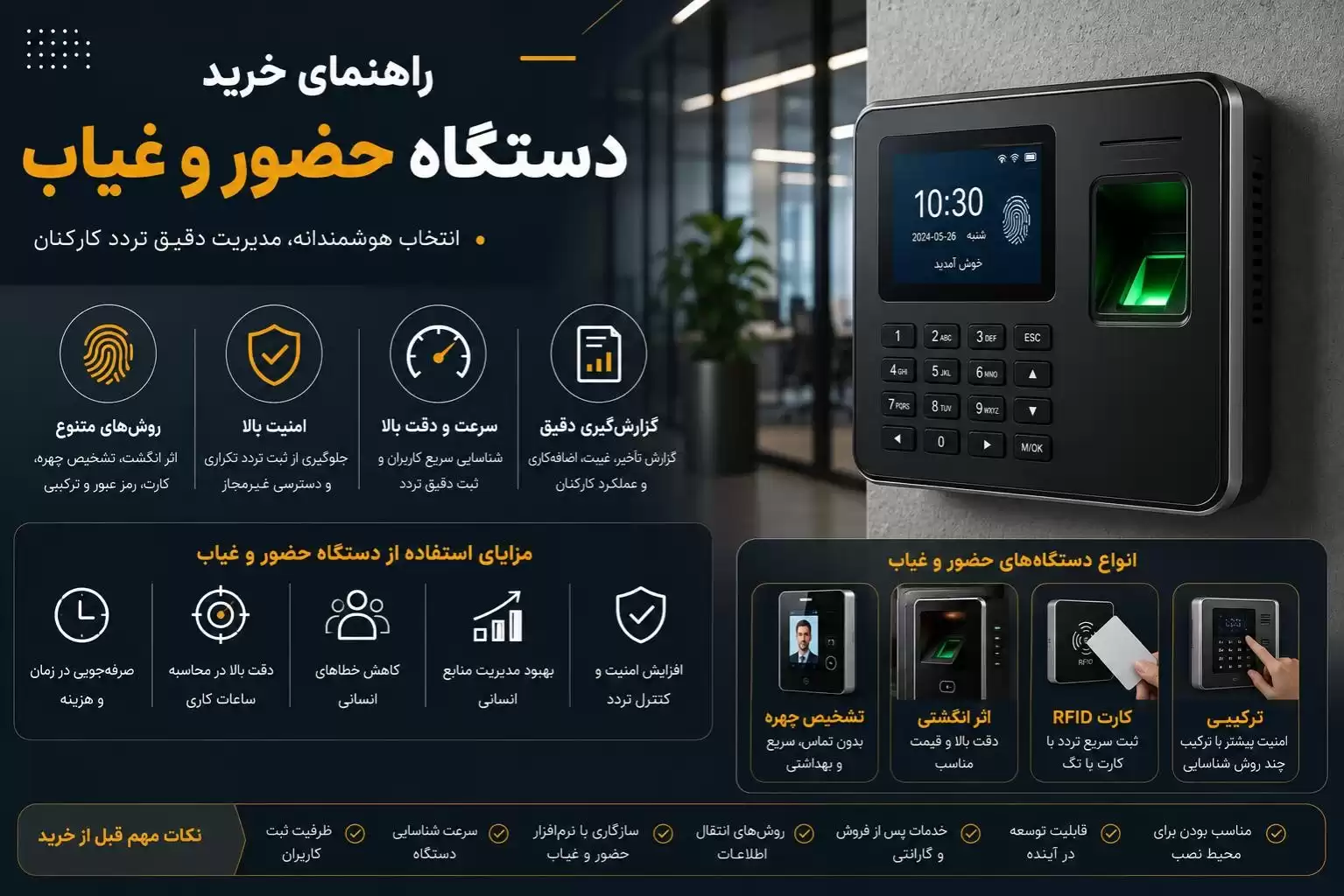 راهنمای خرید دستگاه حضور و غیاب
