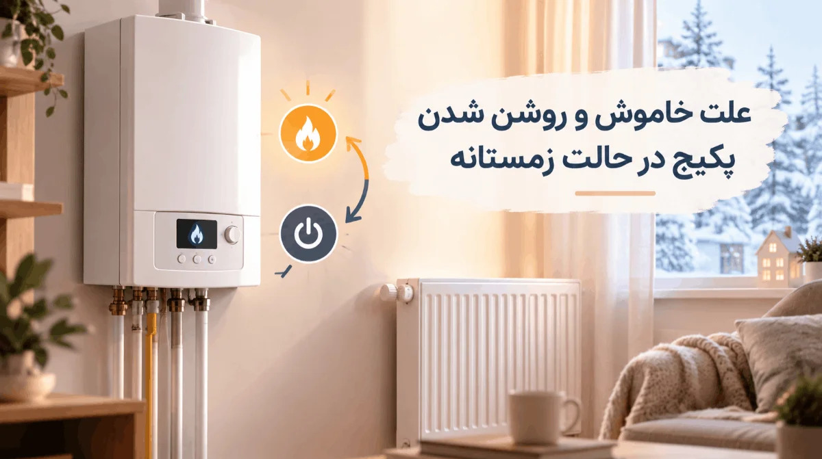 علت خاموش و روشن شدن پکیج در حالت زمستانه