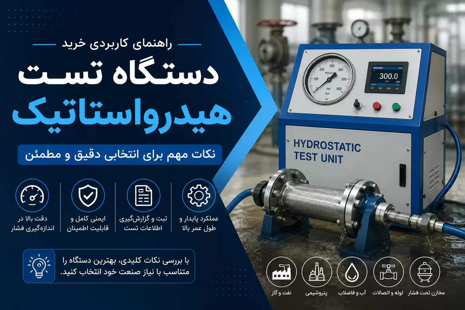 نکات خرید دستگاه تست هیدرواستاتیک