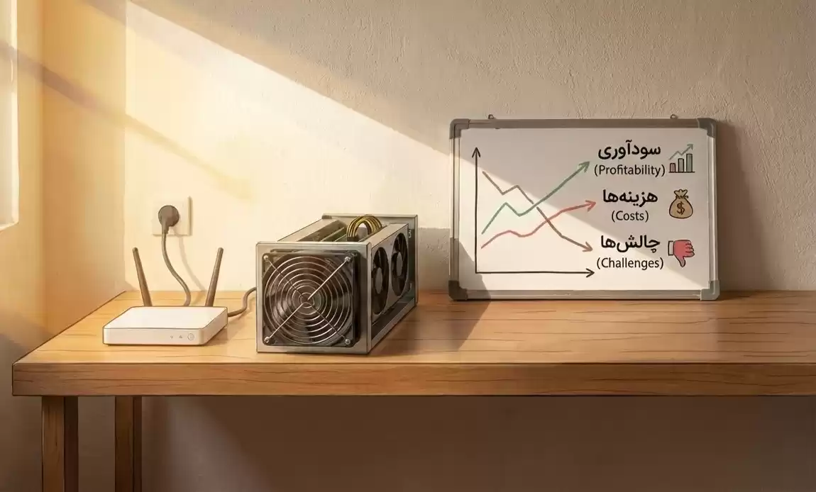 استخراج خانگی ارز دیجیتال در ایران | سودآوری، هزینه‌ها و چالش‌ها