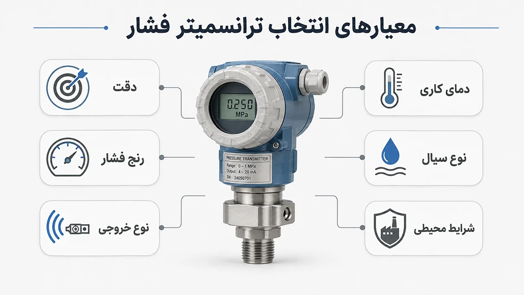 معیارهای انتخاب ترانسمیتر فشار برای کاربردهای صنعتی
